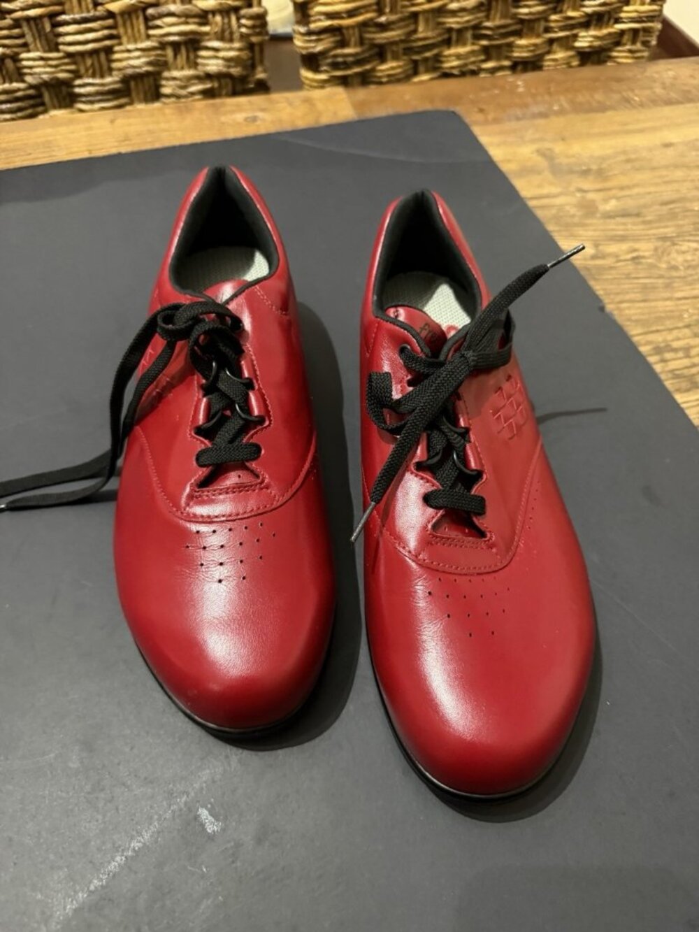 SAS Free Time Red Leather Walking Shoes 11M Tripad Comfort Made In USA